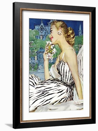 Walk to the Dance - Saturday Evening Post "Leading Ladies", October 5, 1957 pg.37-Joe deMers-Framed Giclee Print