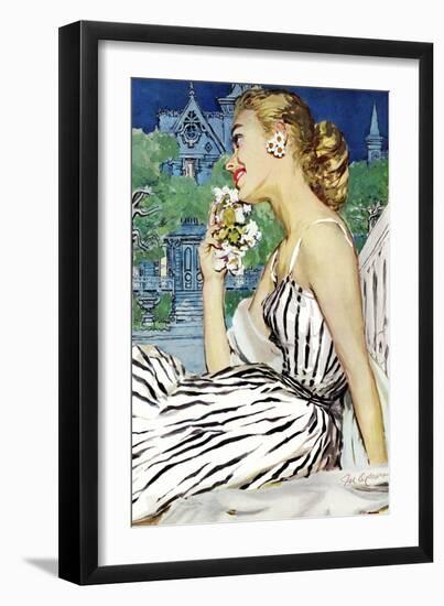 Walk to the Dance - Saturday Evening Post "Leading Ladies", October 5, 1957 pg.37-Joe deMers-Framed Giclee Print