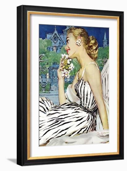 Walk to the Dance - Saturday Evening Post "Leading Ladies", October 5, 1957 pg.37-Joe deMers-Framed Giclee Print