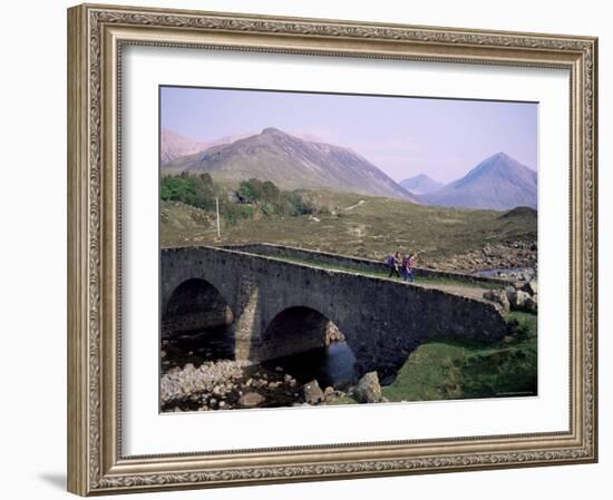 Walkers at Sligachan, Heart of the Isle of Skye, Highland Region, Scotland, United Kingdom-Adam Woolfitt-Framed Photographic Print