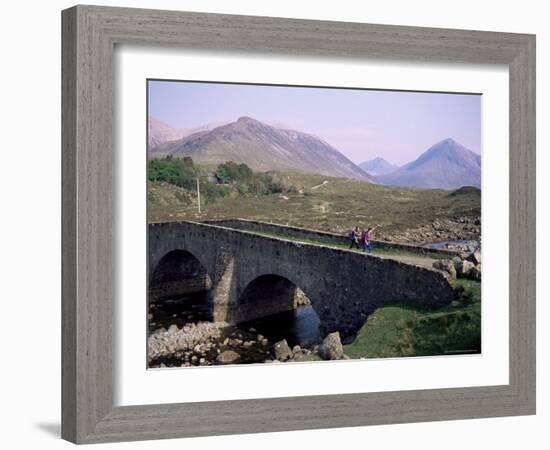 Walkers at Sligachan, Heart of the Isle of Skye, Highland Region, Scotland, United Kingdom-Adam Woolfitt-Framed Photographic Print