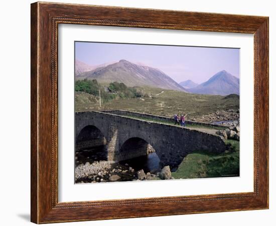 Walkers at Sligachan, Heart of the Isle of Skye, Highland Region, Scotland, United Kingdom-Adam Woolfitt-Framed Photographic Print