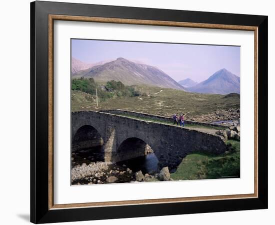 Walkers at Sligachan, Heart of the Isle of Skye, Highland Region, Scotland, United Kingdom-Adam Woolfitt-Framed Photographic Print