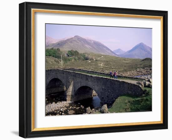 Walkers at Sligachan, Heart of the Isle of Skye, Highland Region, Scotland, United Kingdom-Adam Woolfitt-Framed Photographic Print