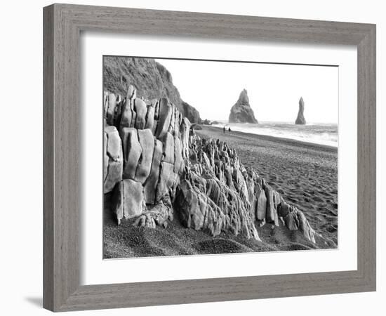 Walkers on Reynisfjara Beach, Iceland-Nadia Isakova-Framed Photographic Print