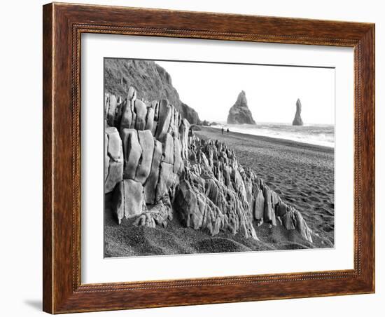 Walkers on Reynisfjara Beach, Iceland-Nadia Isakova-Framed Photographic Print