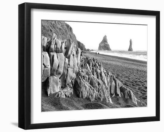 Walkers on Reynisfjara Beach, Iceland-Nadia Isakova-Framed Photographic Print