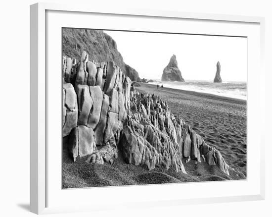 Walkers on Reynisfjara Beach, Iceland-Nadia Isakova-Framed Photographic Print