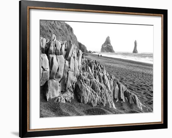 Walkers on Reynisfjara Beach, Iceland-Nadia Isakova-Framed Photographic Print