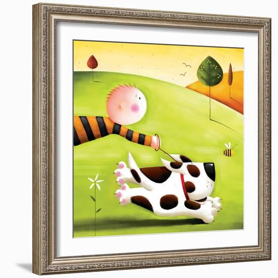 Walkies-Jo Parry-Framed Art Print