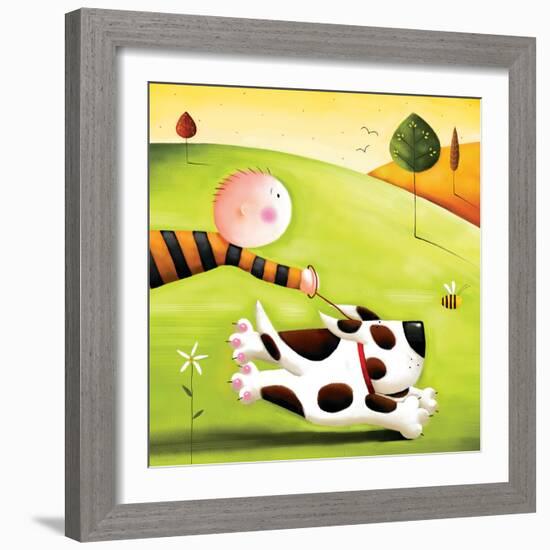 Walkies-Jo Parry-Framed Art Print