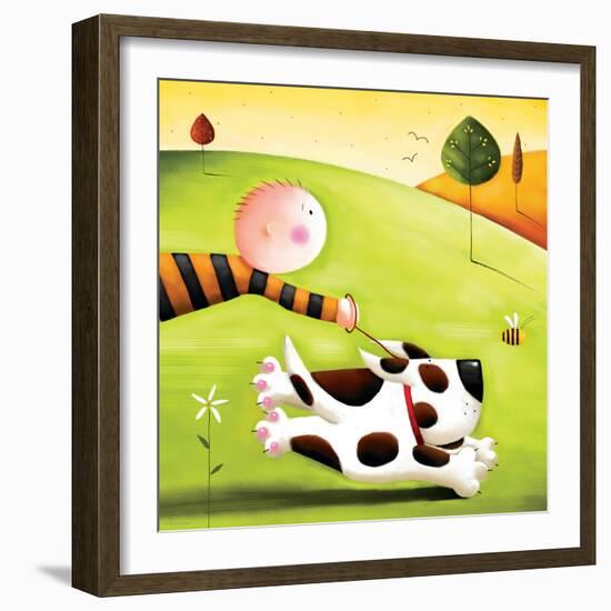 Walkies-Jo Parry-Framed Art Print