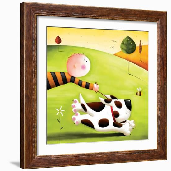 Walkies-Jo Parry-Framed Art Print