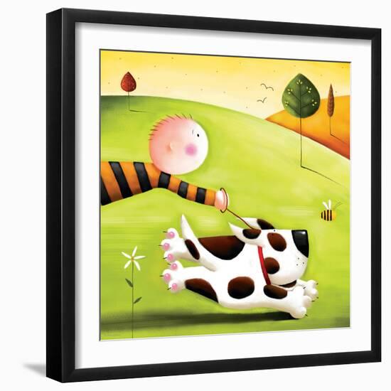 Walkies-Jo Parry-Framed Art Print