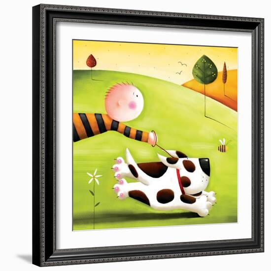 Walkies-Jo Parry-Framed Art Print