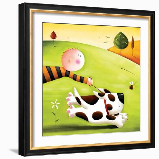 Walkies-Jo Parry-Framed Art Print