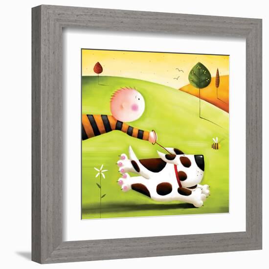 Walkies-Jo Parry-Framed Art Print