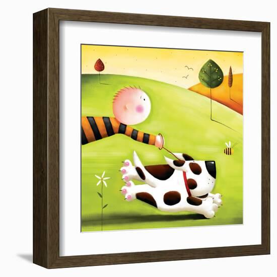 Walkies-Jo Parry-Framed Art Print