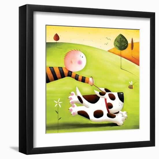 Walkies-Jo Parry-Framed Art Print