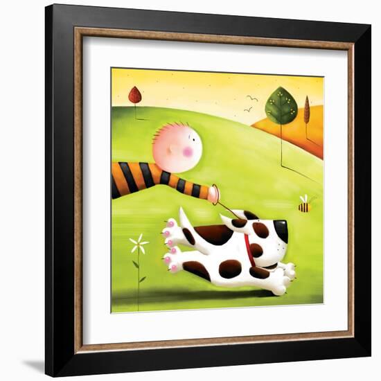 Walkies-Jo Parry-Framed Art Print