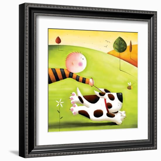 Walkies-Jo Parry-Framed Art Print