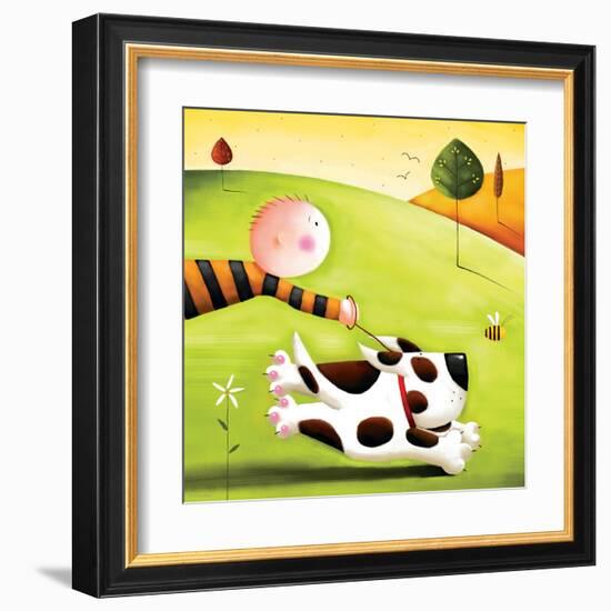 Walkies-Jo Parry-Framed Art Print