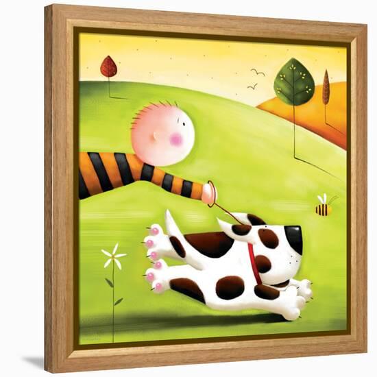 Walkies-Jo Parry-Framed Stretched Canvas