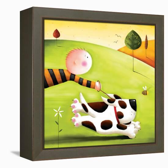 Walkies-Jo Parry-Framed Stretched Canvas