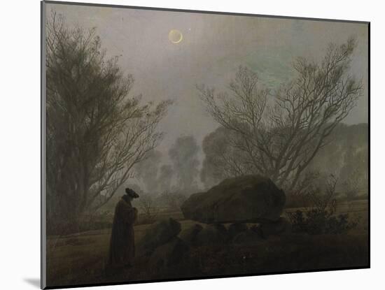 Walking at Dusk (Man Viewing a Prehistoric Grave)-Caspar David Friedrich-Mounted Giclee Print