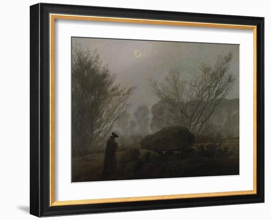 Walking at Dusk (Man Viewing a Prehistoric Grave)-Caspar David Friedrich-Framed Giclee Print