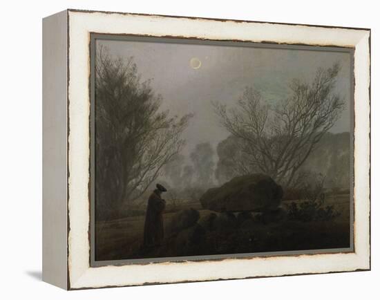 Walking at Dusk (Man Viewing a Prehistoric Grave)-Caspar David Friedrich-Framed Premier Image Canvas