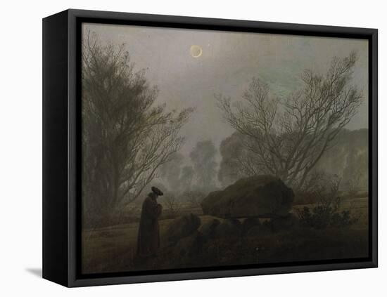 Walking at Dusk (Man Viewing a Prehistoric Grave)-Caspar David Friedrich-Framed Premier Image Canvas