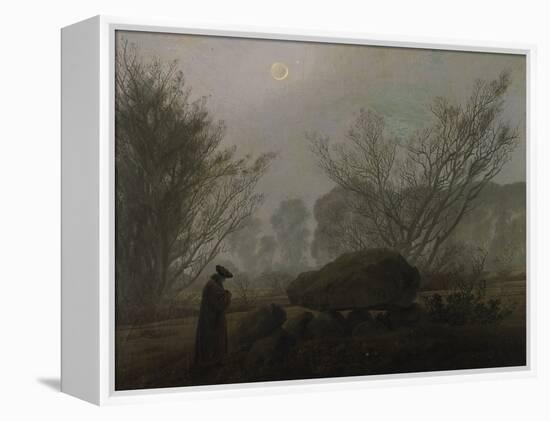 Walking at Dusk (Man Viewing a Prehistoric Grave)-Caspar David Friedrich-Framed Premier Image Canvas