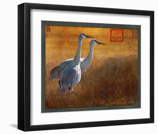 Walking Cranes-Chris Vest-Framed Art Print