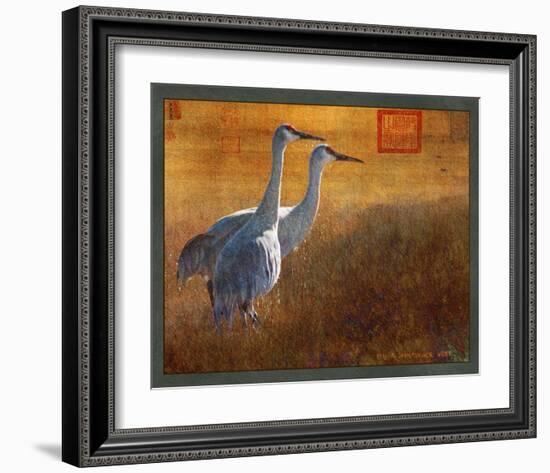 Walking Cranes-Chris Vest-Framed Art Print