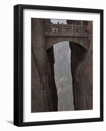 Walking Fairy Land Bridge, White Cloud Scenic Area, Mount Huangshan, Anhui Province-Jochen Schlenker-Framed Photographic Print