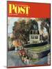 "Walking Home in the Rain," Saturday Evening Post Cover, October 20, 1962-John Clymer-Mounted Giclee Print