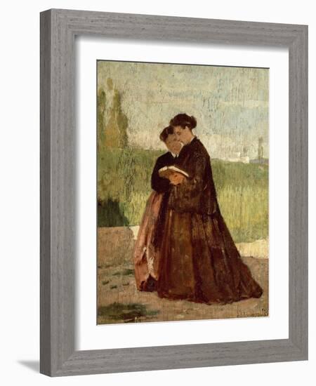 Walking in Garden, 1864-Silvestro Lega-Framed Giclee Print