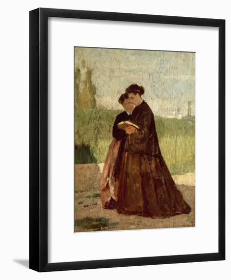 Walking in Garden, 1864-Silvestro Lega-Framed Giclee Print