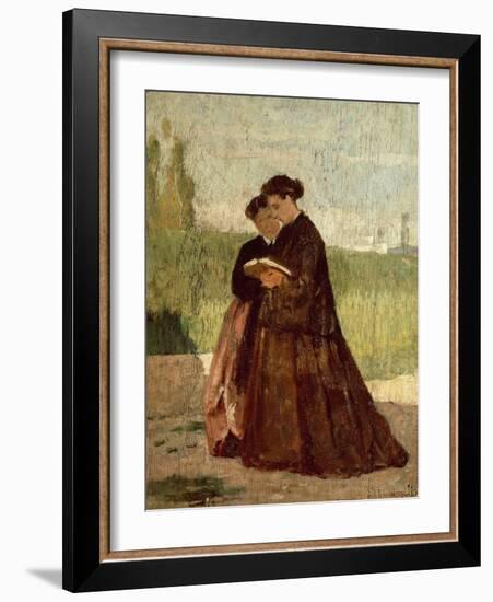 Walking in Garden, 1864-Silvestro Lega-Framed Giclee Print