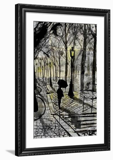 Walking in Montmartre-Loui Jover-Framed Art Print