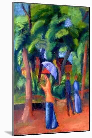 Walking in the Park, 1914-Auguste Macke-Mounted Giclee Print