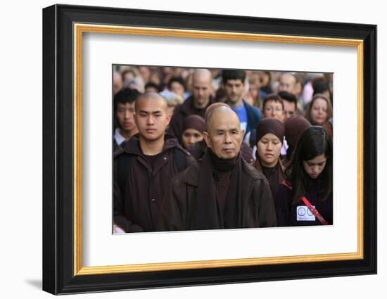 Walking meditation led by Thich Nhat Hanh, France-Godong-Framed Photographic Print