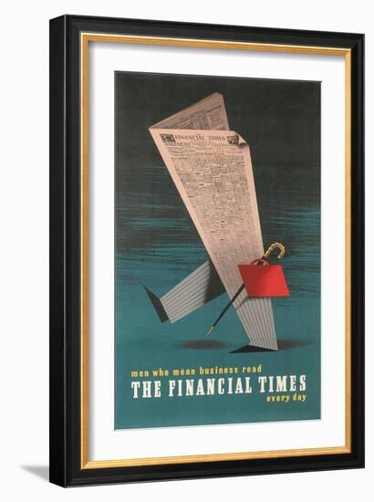 Walking Newspaper, Financial Times-null-Framed Art Print