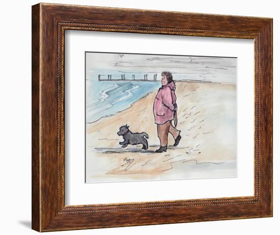 Walking the Dog - 03 (Pen and Watercolour)-Margaret Loxton-Framed Giclee Print