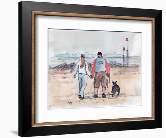 Walking the Dog - 04 (Pen and Watercolour)-Margaret Loxton-Framed Giclee Print