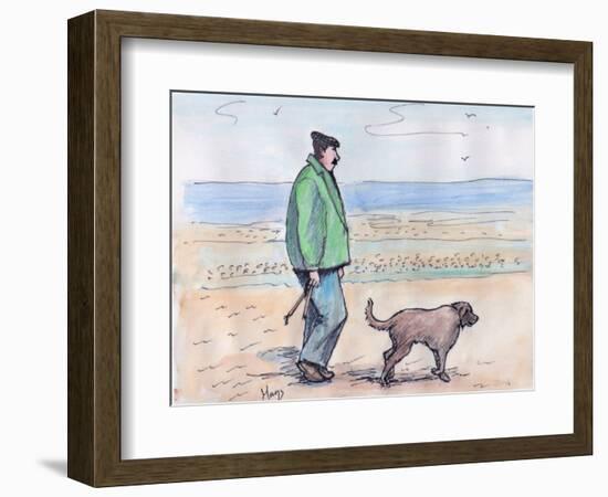 Walking the Dog - 06 (Pen and Watercolour)-Margaret Loxton-Framed Giclee Print