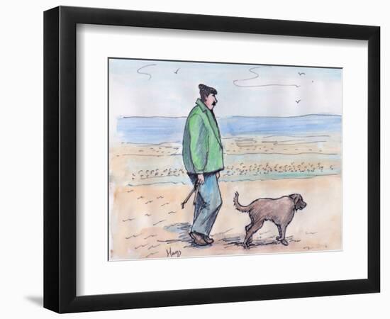 Walking the Dog - 06 (Pen and Watercolour)-Margaret Loxton-Framed Giclee Print