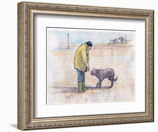 Walking the Dog - 08 (Pen and Watercolour)-Margaret Loxton-Framed Giclee Print