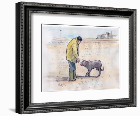 Walking the Dog - 08 (Pen and Watercolour)-Margaret Loxton-Framed Giclee Print